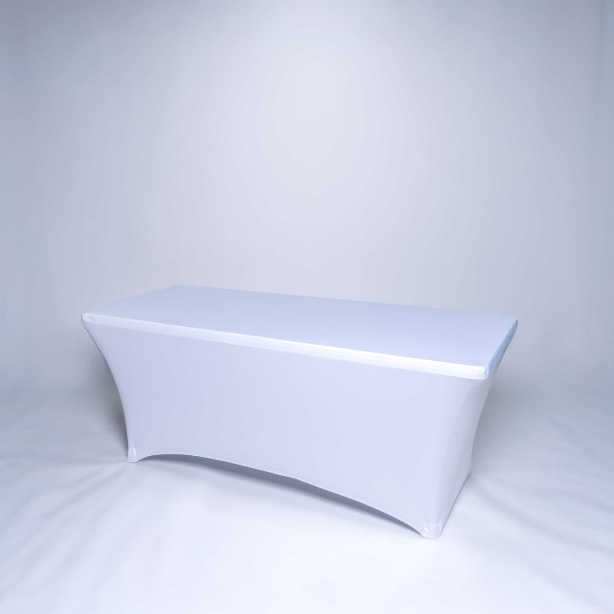Housse table pliante rectangle blanc